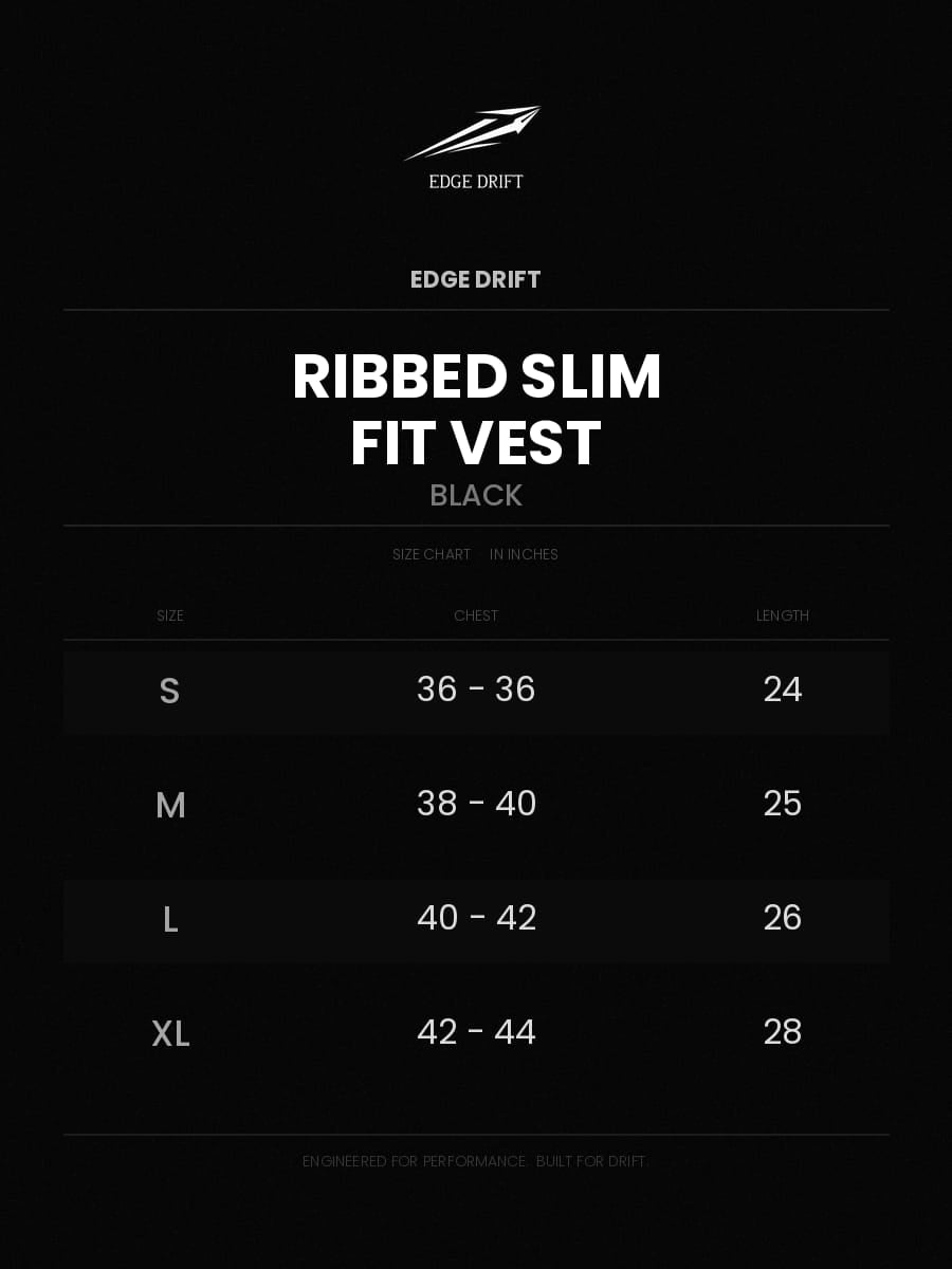 EdgeXSaww Ribbed Slim Fit Vest Black